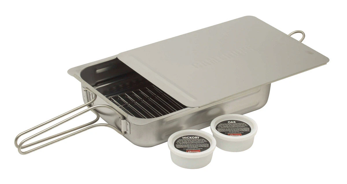 Camerons Rookoven 38 X 28 Cm Rvs Met 2 Bakjes Rookhout 3 Camerons Rookoven 38 X 28 Cm Rvs Met 2 Bakjes Rookhout