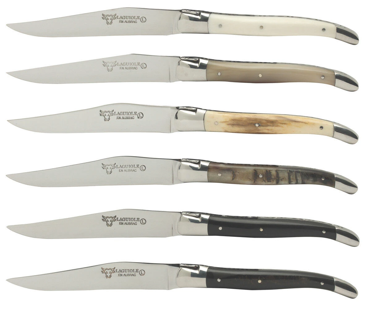 Laguiole En Aubrac Steakmes 11,5 Cm Gemengde Hoornsoorten 6 Stuks 3 Laguiole En Aubrac Steakmes 11,5 Cm Gemengde Hoornsoorten 6 Stuks