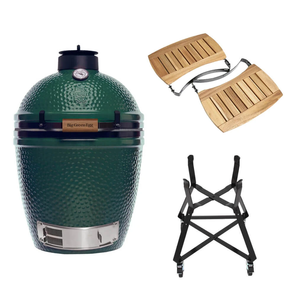 Big Green Egg Medium Barbecue ø 38 Cm Keramiek Groen Met Onderstel En Acaciahouten Zijtafels 3 Big Green Egg Medium Barbecue ø 38 Cm Keramiek Groen Met Onderstel En Acaciahouten Zijtafels