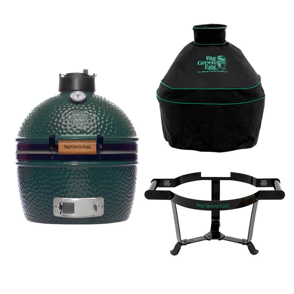 Big Green Egg MiniMax Barbecue ø 33 Cm Keramiek Groen Met Portable Nest, Acaciahouten Zijtafels En Hoes 3 Big Green Egg MiniMax Barbecue ø 33 Cm Keramiek Groen Met Portable Nest, Acaciahouten Zijtafels En Hoes