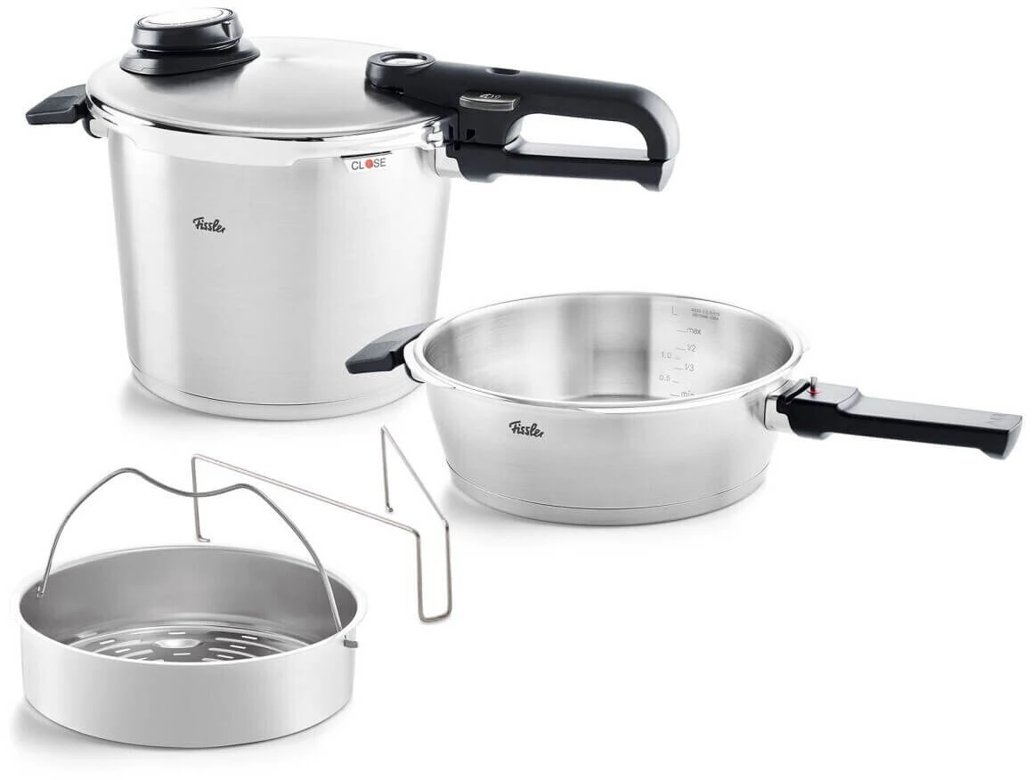 Fissler Vitavit Premium Snelkookpan Met Inzet 2,5 + 6 Liter ø 18 + 22 Cm Rvs