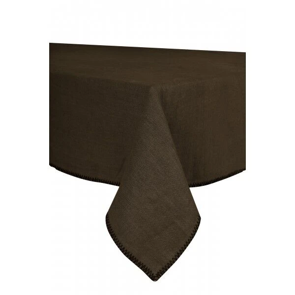 Haomy Letia Tafelkleed 170 X 170 Cm Linnen Donkerbruin 3 Haomy Letia Tafelkleed 170 X 170 Cm Linnen Donkerbruin