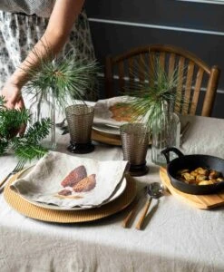 Oldenhof Mushrooms Servet 45 X 45 Cm Linnen 6 Stuks 5 Oldenhof Mushrooms Servet 45 X 45 Cm Linnen 6 Stuks -Keukenbenodigdheden Winkel linoroom napkins mushrooms lowr3