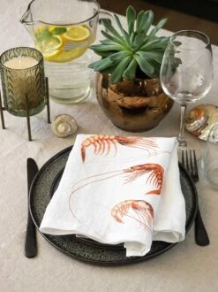 Oldenhof Sea Animals Servet 45 X 45 Cm Linnen 6 Stuks 12 Oldenhof Sea Animals Servet 45 X 45 Cm Linnen 6 Stuks -Keukenbenodigdheden Winkel linoroom napkins sea animals vertical lr15