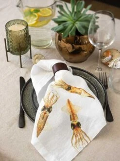 Oldenhof Sea Animals Servet 45 X 45 Cm Linnen 6 Stuks 13 Oldenhof Sea Animals Servet 45 X 45 Cm Linnen 6 Stuks -Keukenbenodigdheden Winkel linoroom napkins sea animals vertical lr16