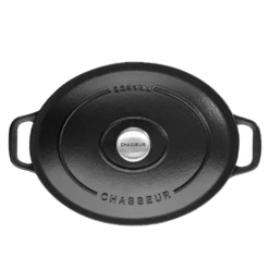 Chasseur Braadpan Ovaal 5 Liter ø 29 Cm Gietijzer Mat Zwart -Keukenbenodigdheden Winkel oval casserole black01