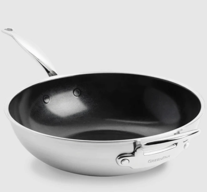 Greenpan Première Wok Met Keramische Laag ø 30 Cm 3 Greenpan Première Wok Met Keramische Laag ø 30 Cm